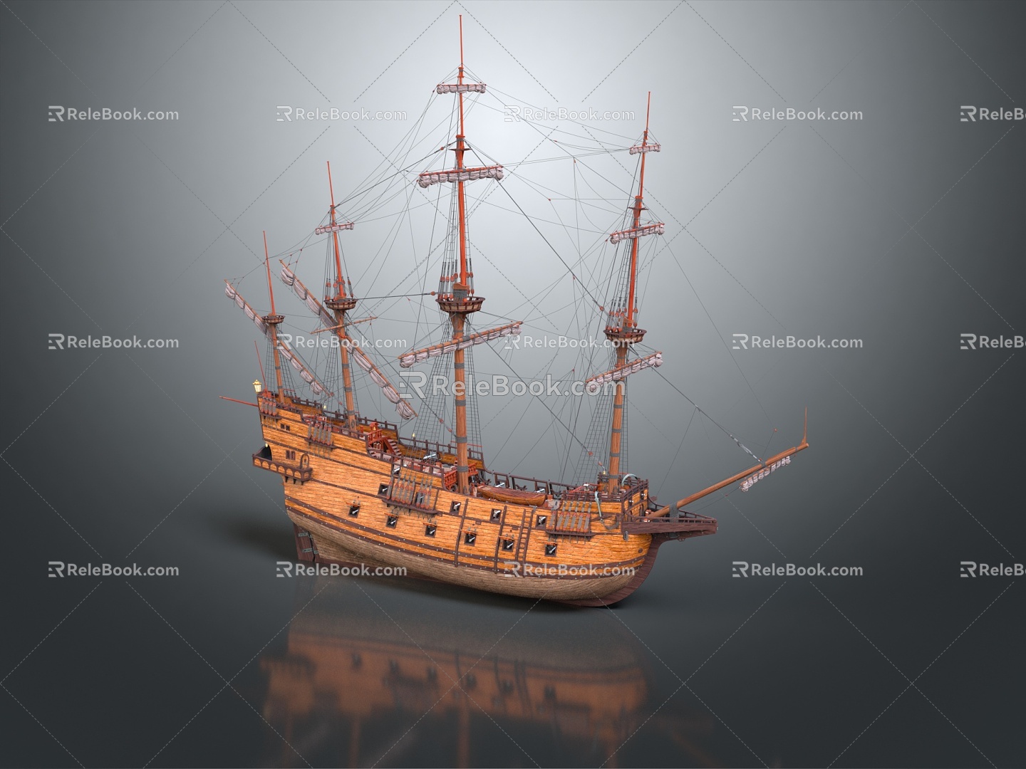 Modern Sailing Cartoon Sailing 3d model