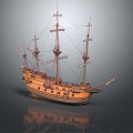 Modern Sailing Cartoon Sailing 3d model