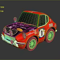 Shiny Red Toyota Small Race Car With Number 1 Stickers And Black Wheels