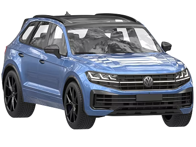 Blue Volkswagen SUV With Sporty Design Black Wheels And Glossy Exterior Finish 3d model