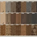 Wooden Flooring Samples Display Various Color Options And Texture Patterns 3d model