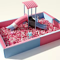 Play Equipment in Pink and Blue with Slide Ball Pit and Pink Balls