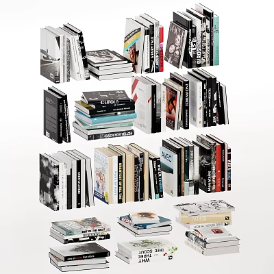 Assorted Books And Magazines Stacked With Colorful Covers Various Genres And Sizes 3d model