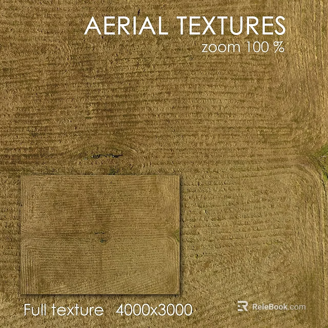 Agricultural Field Components With Plowed Soil And Crop Rows Aerial View 3d model 