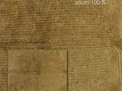 Agricultural Field Components With Plowed Soil And Crop Rows Aerial View 3d model