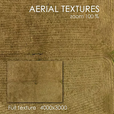 Agricultural Field Components With Plowed Soil And Crop Rows Aerial View 3d model
