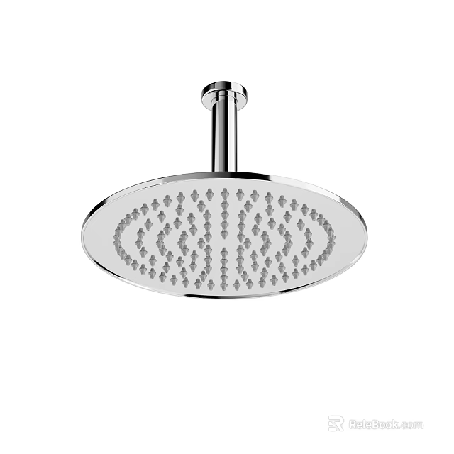 Modern Chrome Round Shower Head With Sleek Design And Multiple Spray Nozzles 3d model 
