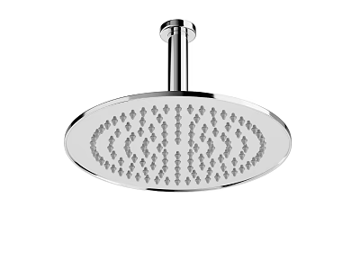 Modern Chrome Round Shower Head With Sleek Design And Multiple Spray Nozzles 3d model