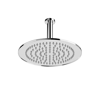 Modern Chrome Round Shower Head With Sleek Design And Multiple Spray Nozzles 3d model