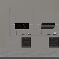 Modern Light Colored Kitchen Interior With Range Hoods Ovens And Stovetops