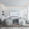 Modern Beauty Salon Interior Design With Treatment Beds LED Screen And Natural Light