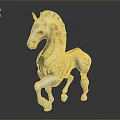 Artistic Intricate Handcrafted Horse Sculpture With Hollow Patterns And Colorful Details