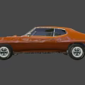 Orange Vintage Muscle Car Showcasing Classic Stylish Two Door Sleek Body Design