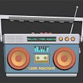 Vintage Retro Radio Speaker with Jazz Machine Design Dual Speakers Tape Slot and Antenna