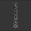 3D Rendered Tactical Weapon Part Featuring Camouflage Pattern And Metallic Structure