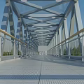 Modern Overpass Bridge Over Busy Road With Vehicles Trees And Green Grass