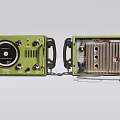 Vintage Green Electronic Device With Knobs Handles And Grille Design 3d model