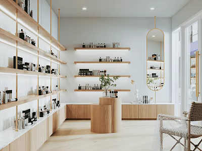 Modern store cosmetics store 3d model