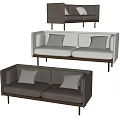 Multiplayer Sofa Double Sofa Casual Sofa Leather Sofa 3d model