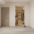 Cozy Modern Bedroom Interior With Gray Bed Nightstand Painting Air Conditioner Desk Chair