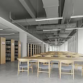 Library Reading Room 3d model