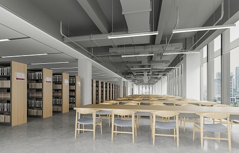 Library Reading Room 3d model