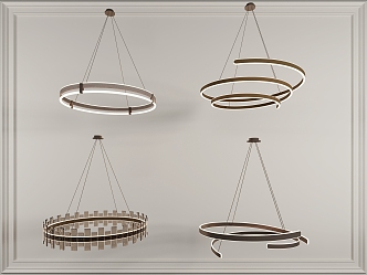 Minimalist chandelier 3D model 02 3d model