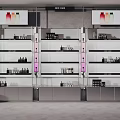 Cosmetics Display Cabinet Back Container Shelf 3d model