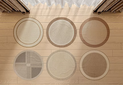 Modern Round Carpet Round Woven Carpet 3d model