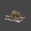 Abandoned Rusty Old Truck with Worn-Out Body Surrounded by Junk and Debris