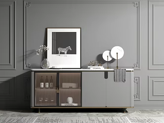 Light Luxury Sideboard 3d model