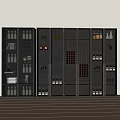Elegant Modern Wine Cabinet With Multiple Compartments For Wine Bottles And Glassware