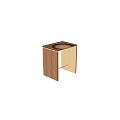 Nordic Simple Solid Wood Stool Small Apartment Designer Household Shoe Changing Stool Internet Popular Ins Log Style Casual Stool 3d model