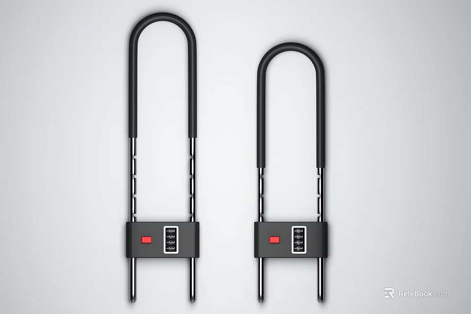 Two Heavy Duty U Shaped Locks With Combination Lock For Hardware Security Tools 3d model 