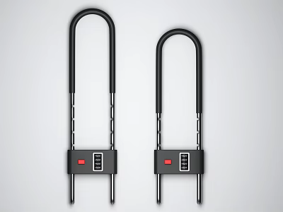 Two Heavy Duty U Shaped Locks With Combination Lock For Hardware Security Tools 3d model