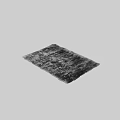 Soft Plush Square Rugs In Dark Gray For Modern Living Room Decor