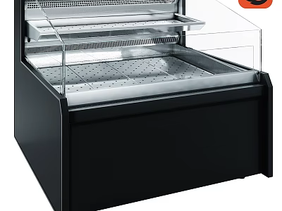 Commercial Display Equipment Black Showcase With Transparent Glass Door And Metal Shelves For Retail 3d model