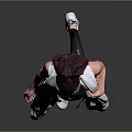 Woman in Black Workout Leggings and Top with White Towel Over Shoulders