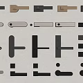 Modern minimalist door handle room door handle door handle 3d model