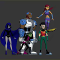 Popular Game And Movie Animated Characters Team With Colorful Outfits And Dynamic Stances