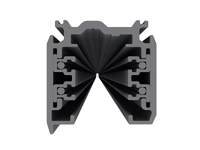 Durable Hardware Metal Profile with Structural Grooves for Industrial Construction Use 3d model