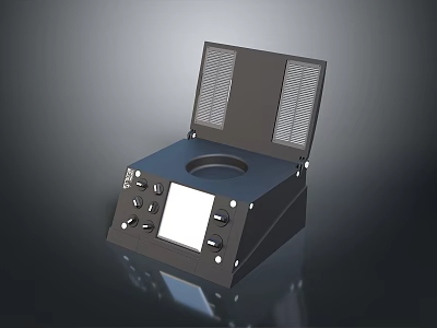 Compact Device Featuring Open Lid Ventilation Grilles Control Panel Buttons And Display Screen 3d model