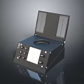 Compact Device Featuring Open Lid Ventilation Grilles Control Panel Buttons And Display Screen