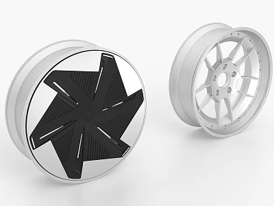 Car Alloy Wheels With Silver Rim Black Spoke And Stylish Multi Spoke Design 3d model