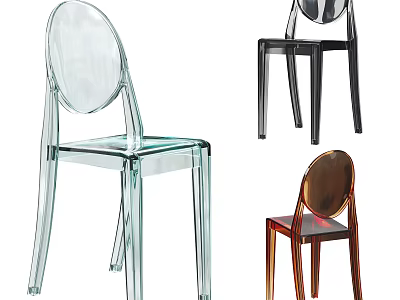 Modern Acrylic Leisure Chairs In Transparent Black And Brown Stylish Color Designs 3d model