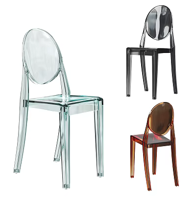 Modern Acrylic Leisure Chairs In Transparent Black And Brown Stylish Color Designs 3d model