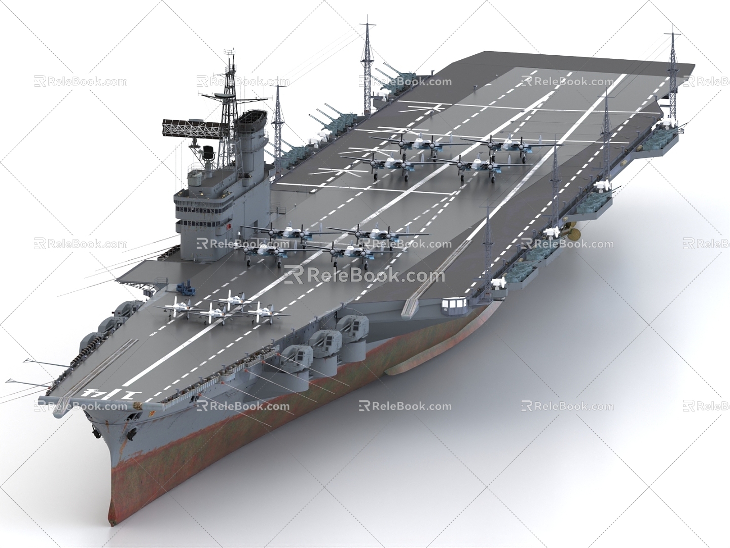 707 aircraft carrier engineering aircraft carrier warship 3d model