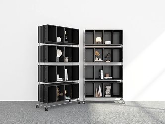 Modern Bookcase Mobile Bookcase Floor Bookcase Storage Cabinet Decorative Bookcase 3d model