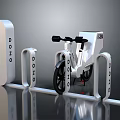 Modern Bicycle Parked At DOZO Bicycle Rack With IBM Logo