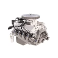 Detailed Metal Engine Assembly With Cylinder Block Pulleys And Valves
